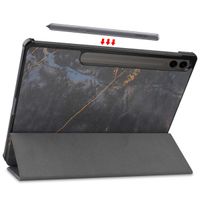 imoshion Coque tablette Design Trifold Samsung Galaxy Tab S10 Plus / Tab S9 FE Plus / Tab S9 Plus - Black Marble