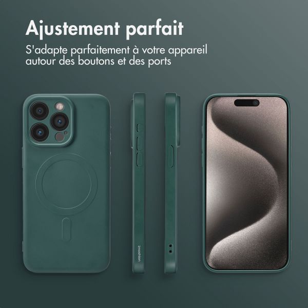 imoshion Coque Couleur avec MagSafe Apple iPhone 15 Pro Max - Vert foncé