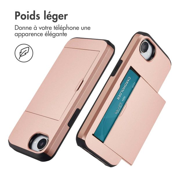 imoshion Coque arrière avec porte-cartes iPhone 16e - Rose Doré