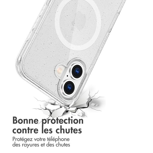 imoshion Coque Pailletée avec MagSafe Apple iPhone 16 - Paillettes Transparent