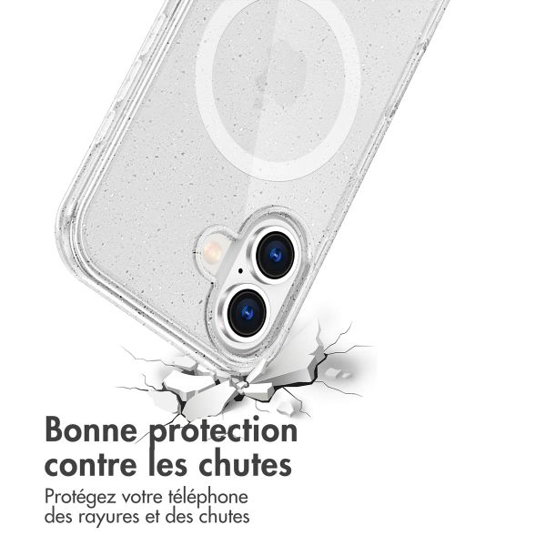 imoshion Coque Sparkle avec MagSafe iPhone 16 - Paillettes Transparent