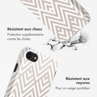 Selencia Coque arrière Vivid Tough iPhone SE (2022 / 2020) / 8 / 7 - Beige Zigzag