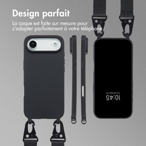 Selencia Coque silicone avec cordon amovible Apple iPhone Air - Noir