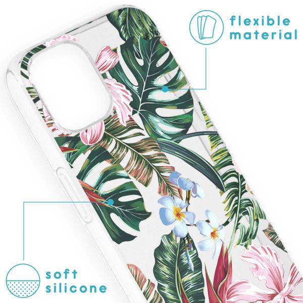 imoshion Coque Design iPhone 13 - Jungle - Rose / Vert