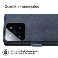 imoshion Étui de téléphone portefeuille Luxe Xiaomi 14T Pro - Bleu foncé