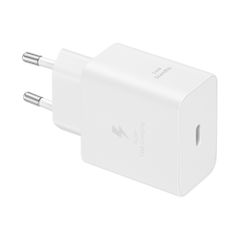 Samsung Adaptateur secteur original avec câble USB-C - Chargeur - Connexion USB-C et USB - Charge rapide - 45 Watt - 1,8 mètres - Blanc