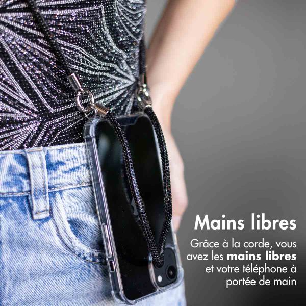 imoshion Set de cordons pour téléphone avec paillettes – Noir