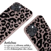 imoshion Coque design en silicone avec cordon iPhone 15 Plus - Animal Pink