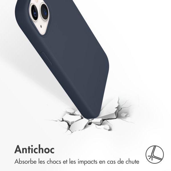 Accezz Coque Liquid Silicone Apple iPhone 13 - Bleu foncé