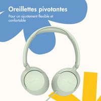 imoshion Casque filaires pour enfants - Câble AUX - Limiteur de décibels - Mint Green