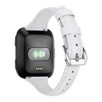 Fitbit Bracelet Leather Fitbit Versa / Versa 2 / Versa Lite - Taille L - Blanc