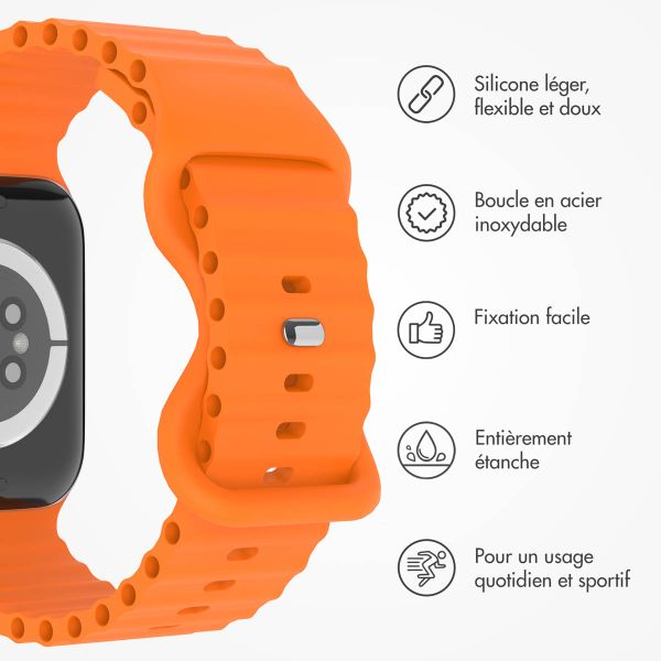 imoshion Bracelet Athletic en silicone Apple Watch Series 1 t/m 9 / SE (38/40/41 mm) | Series 10 / 11 (42 mm) - Orange