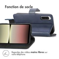 imoshion Étui de téléphone portefeuille Luxe Sony Xperia 10 V - Bleu foncé