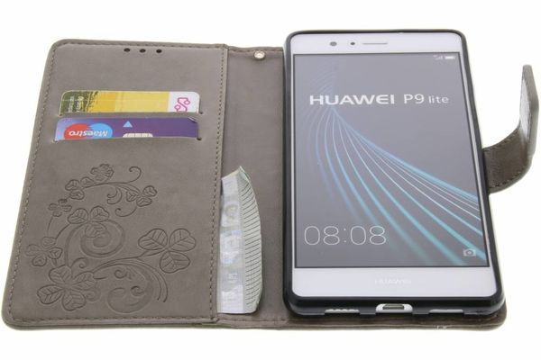 Etui de téléphone Fleurs de Trèfle Huawei P9 Lite - Gris