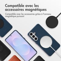 Accezz Coque arrière en cuir avec MagSafe Samsung Galaxy S26 Plus - Nightfall Blue