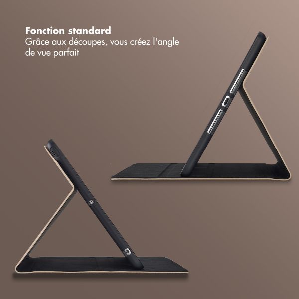 Selencia Coque tablette Riva Apple iPad 9 (2021) 10.2 pouces / iPad 8 (2020) 10.2 pouces / iPad 7 (2019) 10.2 pouces - Mocha Brown
