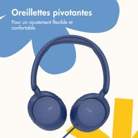 imoshion Casque filaires pour enfants - Câble AUX - Limiteur de décibels - Denim Blue