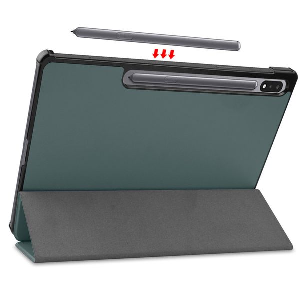 imoshion Coque tablette Trifold Samsung Galaxy Tab S8 Plus / S7 Plus / S7 FE 5G - Vert foncé