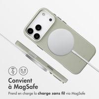 Accezz Coque arrière en cuir avec MagSafe Apple iPhone 17 Pro Max - Light Grey
