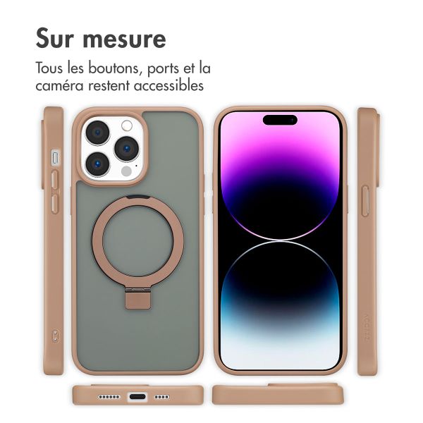 Accezz Coque Ring Stand avec MagSafe Apple iPhone 14 Pro Max - Marron