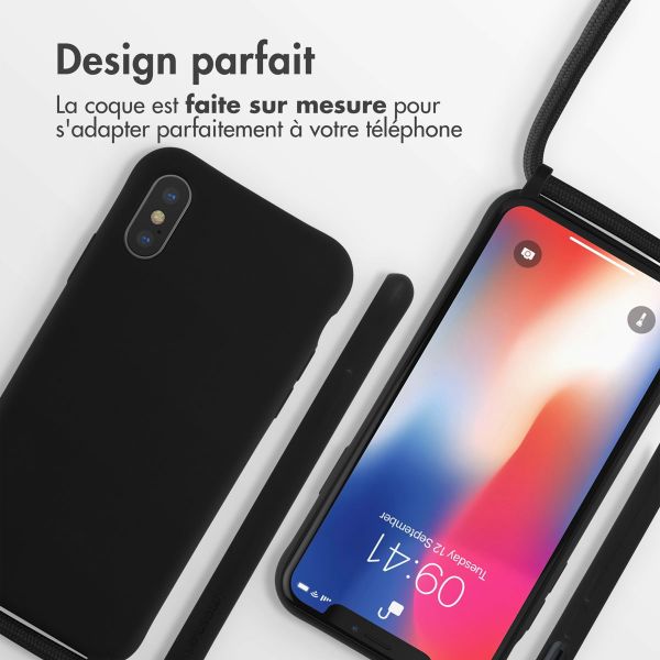 imoshion ﻿Coque en silicone avec cordon Apple iPhone X / Xs - Noir