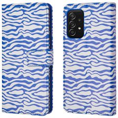 imoshion ﻿Étui de téléphone portefeuille Design Samsung Galaxy A52(s) (5G/4G) - White Blue Stripes