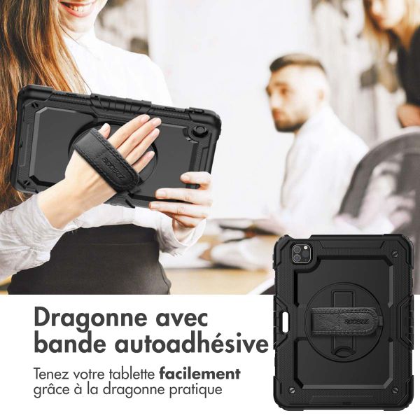 Accezz ﻿Coque arrière robuste avec bandoulière iPad Air 5 (2022) / Air 4 (2020) - Noir