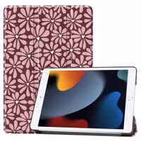 imoshion Coque tablette Design Trifold Apple iPad 9 (2021) 10.2 pouces / iPad 8 (2020) 10.2 pouces / iPad 7 (2019) 10.2 pouces - Bloom Love Blush