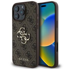Guess Coque 4G Metal Logo Backcover Apple iPhone 16 Pro Max - Marron