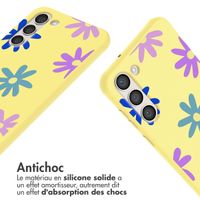 imoshion Coque design en silicone avec cordon Samsung Galaxy S23 - Yellow Flower Distance