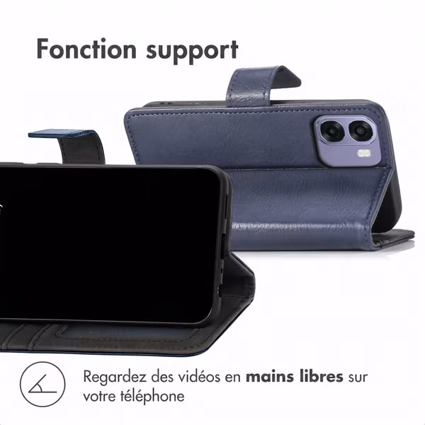 imoshion Étui de télephone portefeuille de luxe Oppo A6x (4G/5G) - Bleu foncé