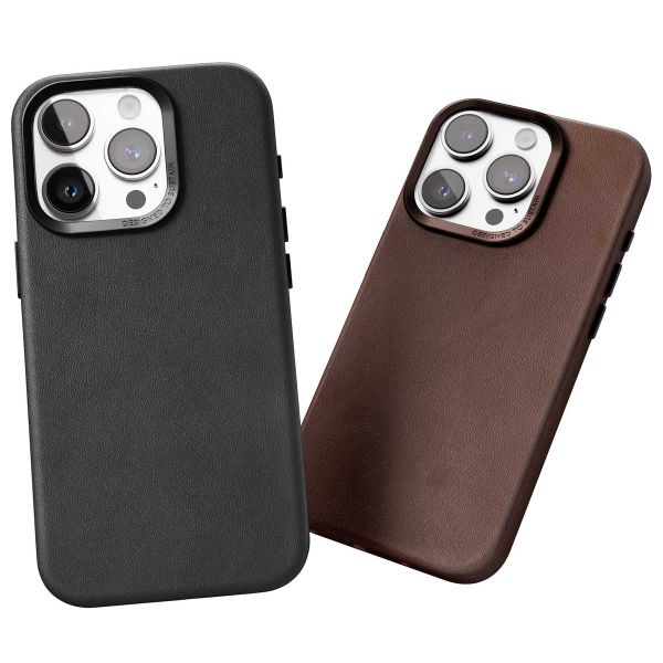 Woodcessories Coque Bio Leather MagSafe iPhone 15 Pro Max - Brun