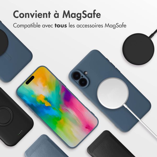 imoshion Coque Couleur avec MagSafe iPhone 16 Plus - Bleu foncé