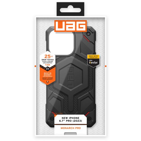 UAG Coque arrière Monarch Pro Apple iPhone 15 Pro Max - Kevlar Black