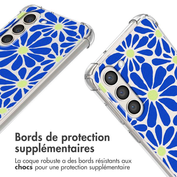 imoshion Coque Design avec cordon Samsung Galaxy S23 Plus - Cobalt Blue Flowers Connect