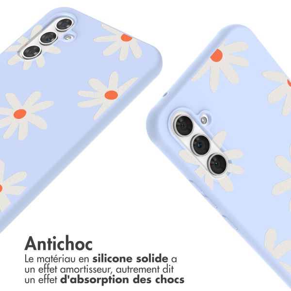 imoshion Coque design en silicone avec cordon Samsung Galaxy A54 (5G) - Lila Flower Distance