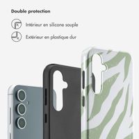 Selencia Coque arrière Vivid Tough Samsung Galaxy S23 FE - Colorful Zebra Sage Green