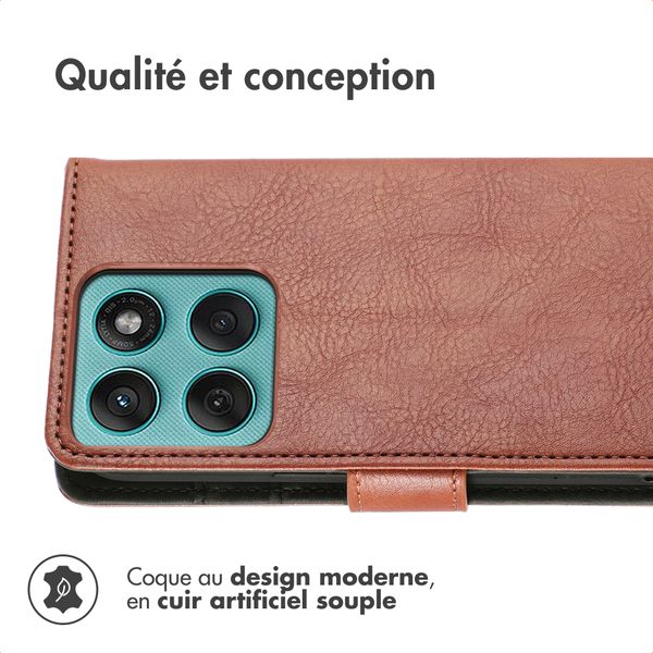 imoshion Étui de télephone portefeuille de luxe Motorola Moto G57 Power - Marron