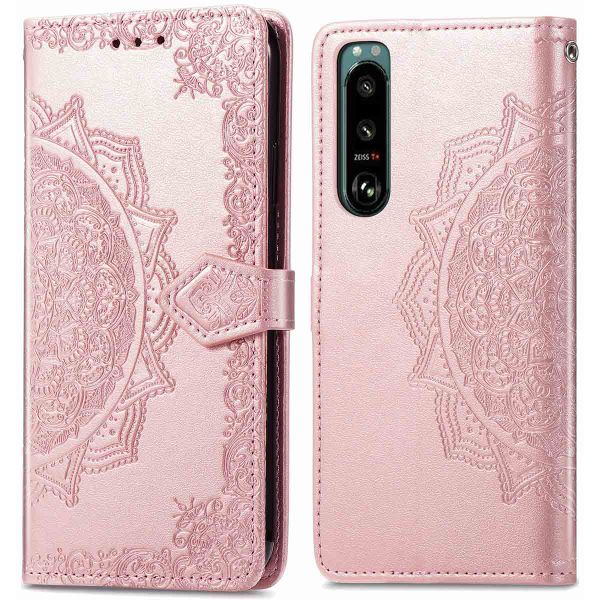 imoshion Etui de téléphone portefeuille Mandala Sony Xperia 5 IV - Rose Dorée