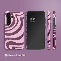 Selencia Coque arrière Vivid avec MagSafe Samsung Galaxy S25 - Wavy Swirl Pink Plum