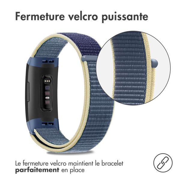 imoshion Bracelet en nylon Fitbit Charge 3 / 4 - Bleu
