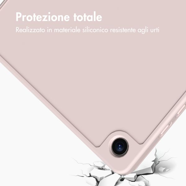 Accezz Coque tablette portefeuille Smart Silicone Samsung Galaxy Tab A9 8.7 pouces - Rose