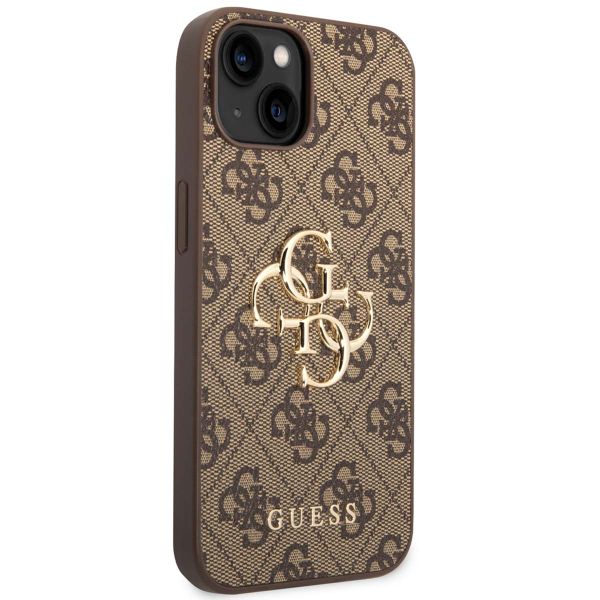 Guess Coque 4G Metal Logo Backcover iPhone 14 - Brun