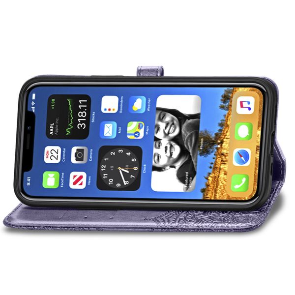 Etui de téléphone portefeuille Mandala Apple iPhone 12 (Pro)