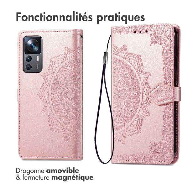 imoshion Etui de téléphone portefeuille Mandala Xiaomi 12T (Pro) - Rose Dorée