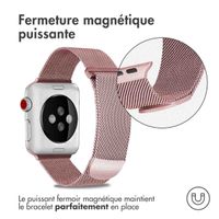 imoshion Bracelet magnétique milanais Apple Watch Series 1 - 9 / SE (38/40/41 mm) | Series 10 / 11 (42 mm) - Taille M - Rose