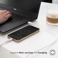 Accezz Chargeur Mural avec câble USB-C vers USB-A - Chargeur - certifié MFi - 20 Watt - 1 mètre - Blanc