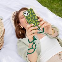 imoshion Coque design en silicone avec cordon Apple iPhone 15 - Avocado Green