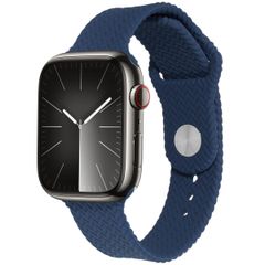 imoshion Bracelet tressé en silicone Apple Watch Series 1 t/m 11 / SE / Ultra (44/45/46/49 mm) - Bleu foncé