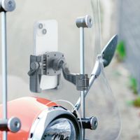 Lampa Smart Scooter Grip - Support de téléphone scooter - Fixation posurur rétroviseur et pare-brise - Noir